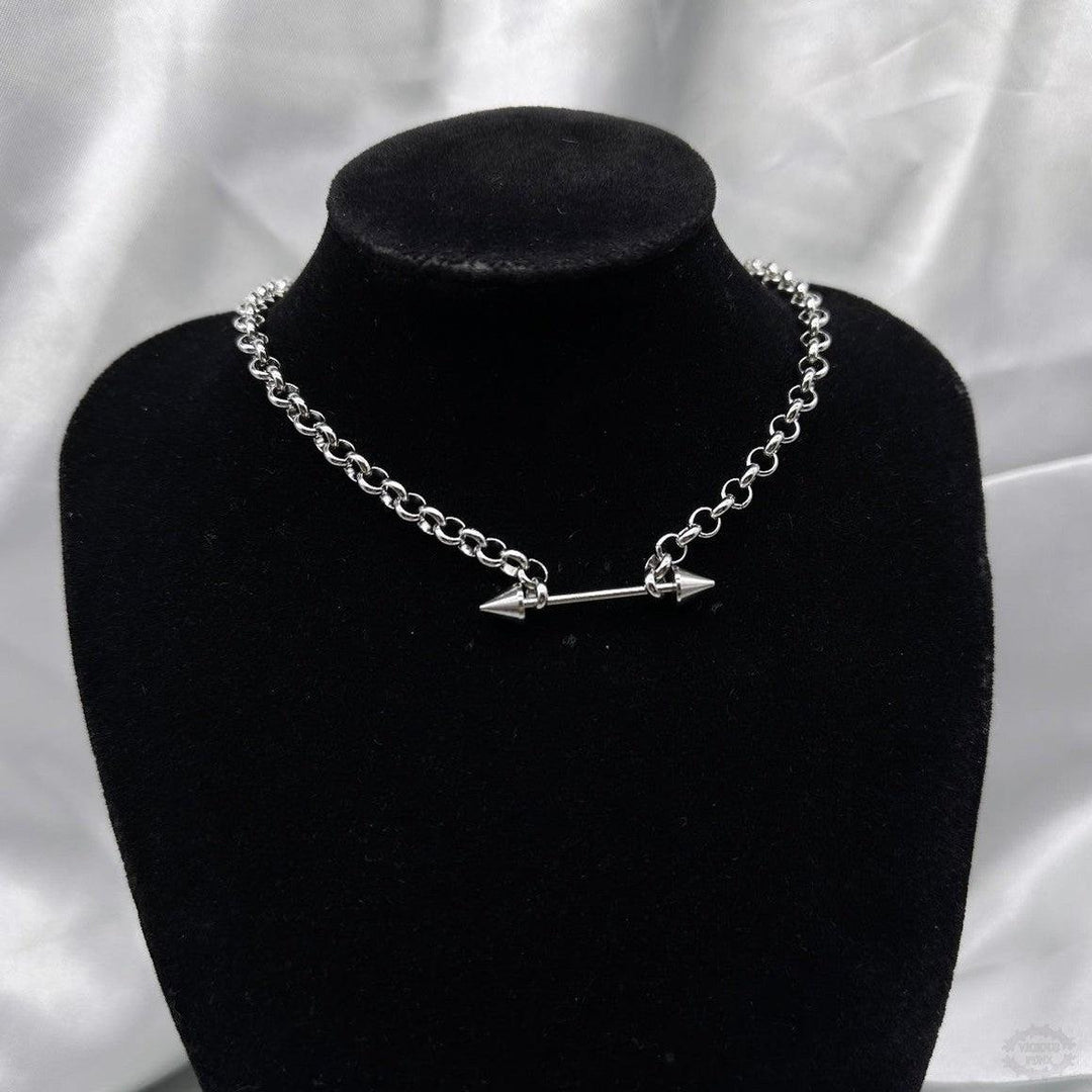 SINGLE SPIKE ROLO NECKLACE