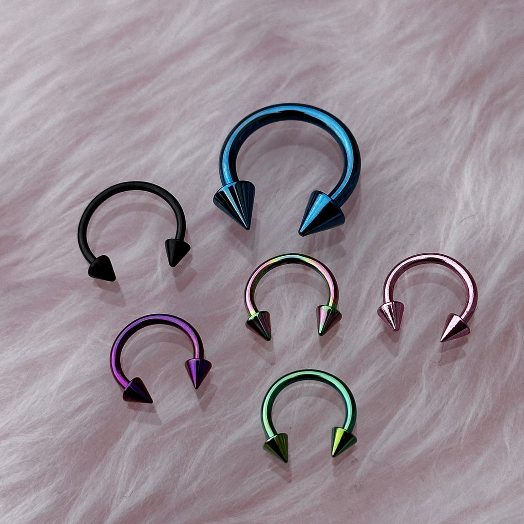 SPIKED COLOURED HORSESHOE SEPTUM