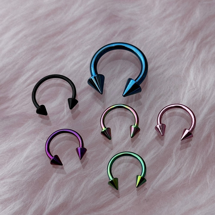 SPIKED COLOURED HORSESHOE SEPTUM