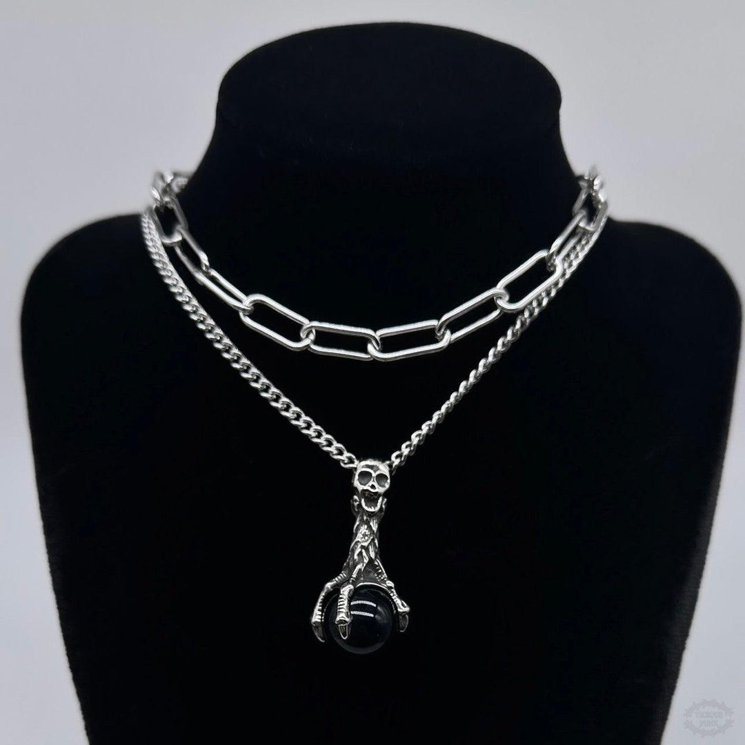 SKULL CLAW DOUBLE NECKLACE