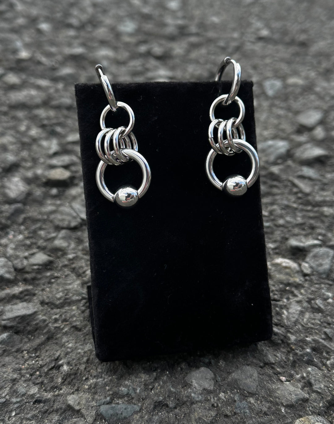 CHUNKY BCR HOOP EARRINGS