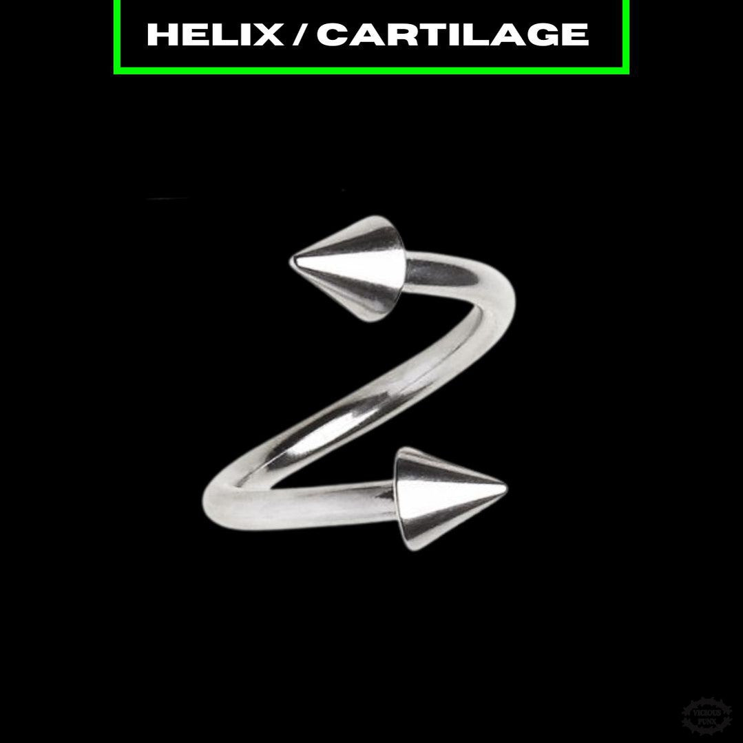 SPIKED SPIRAL CARTILAGE BAR