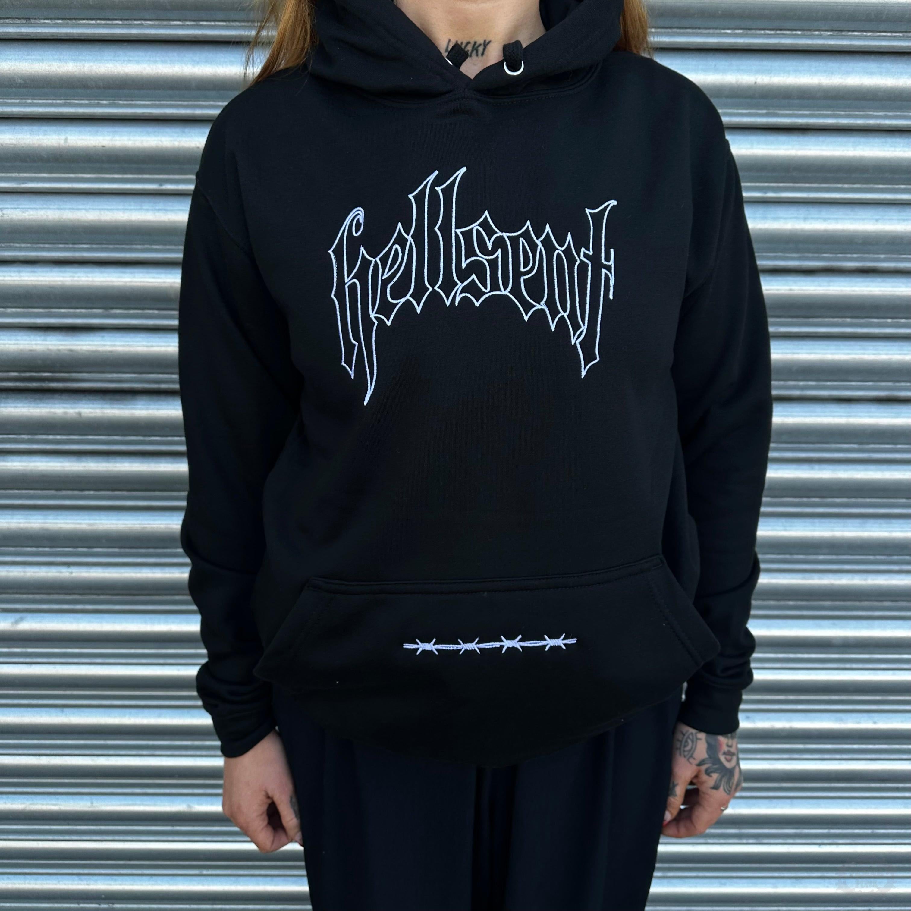 HELLSENT EMBROIDERED HOODIE-Vicious Punx-Vicious Punx