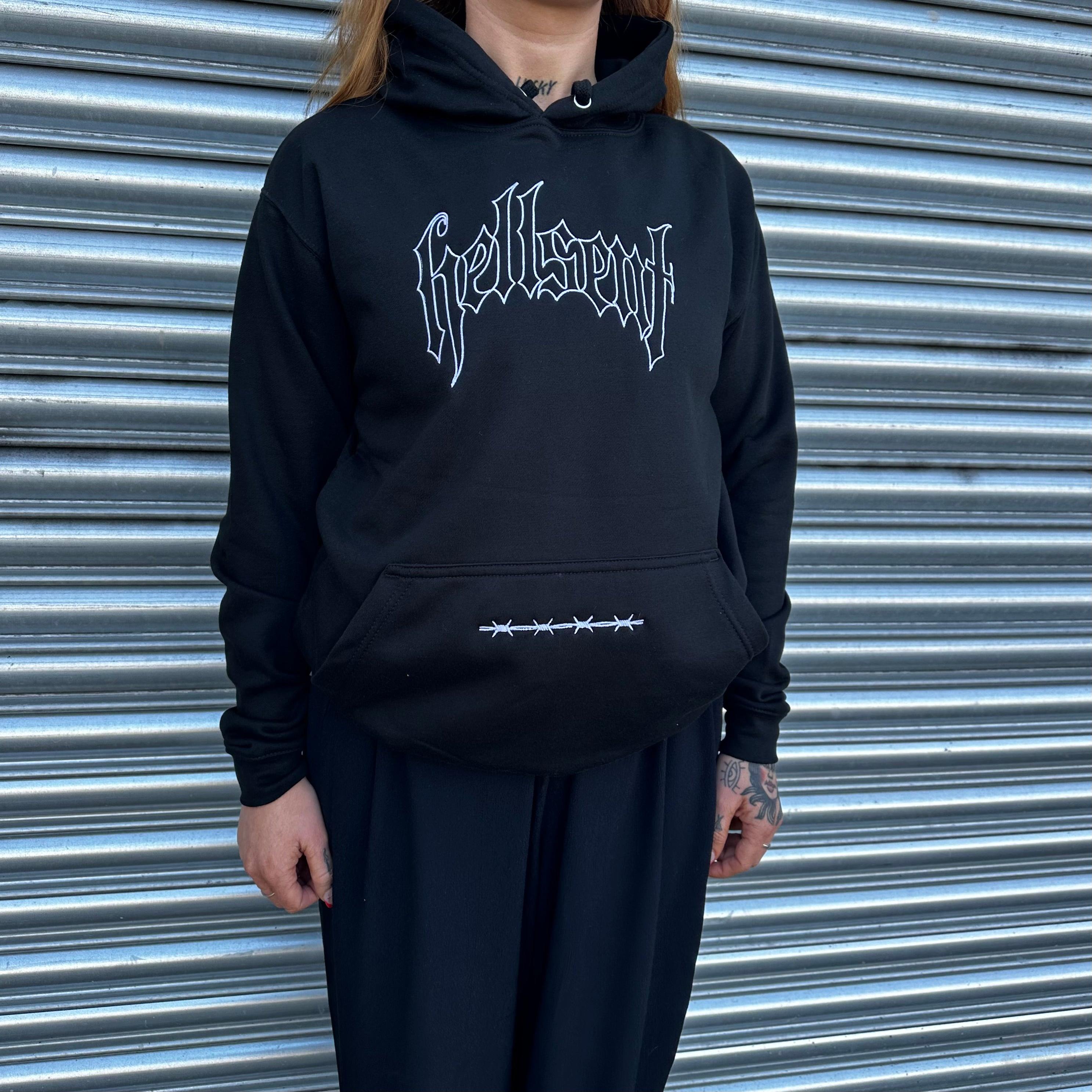 HELLSENT EMBROIDERED HOODIE-Vicious Punx-Vicious Punx