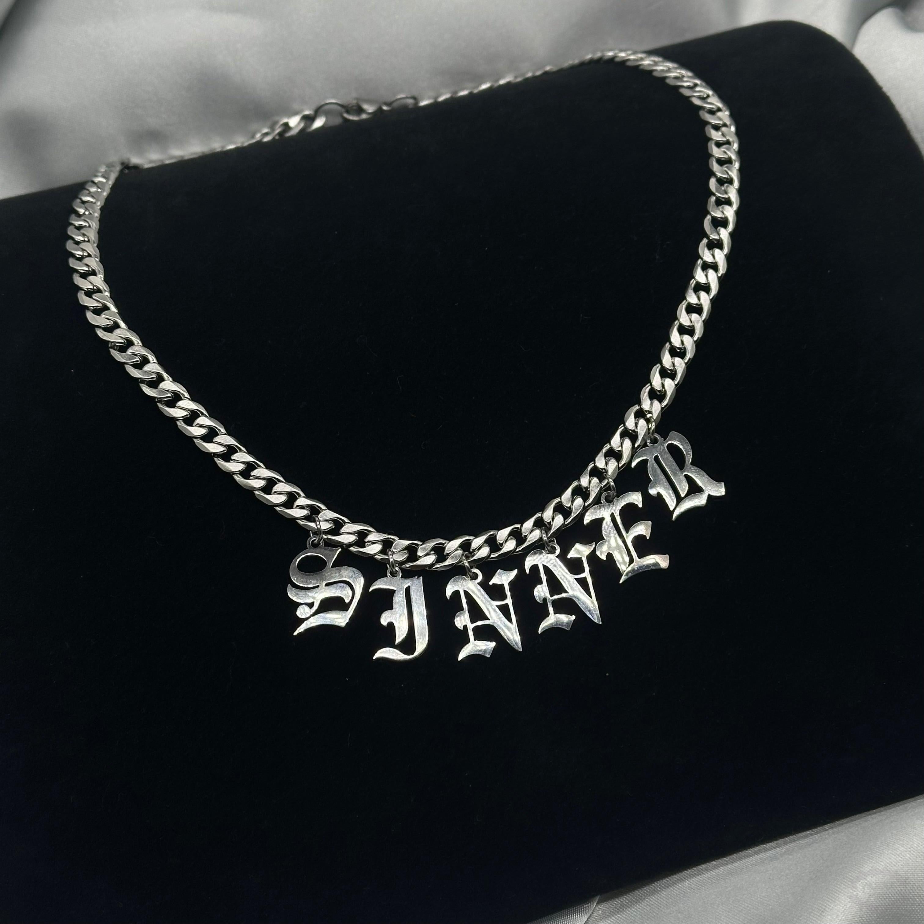 SINNER OLD ENGLISH NECKLACE-Vicious Punx-Vicious Punx