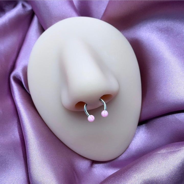 CHECKERBOARD HORSESHOE RING