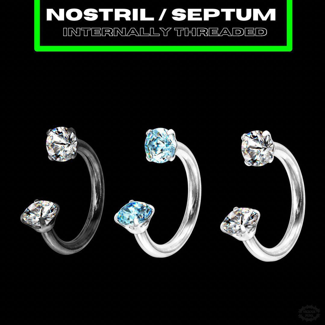 CZ DOUBLE GEM HORSESHOE