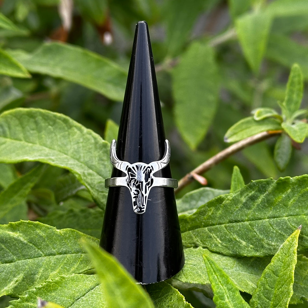 CATTLE SKULL ADJUSTABLE RING