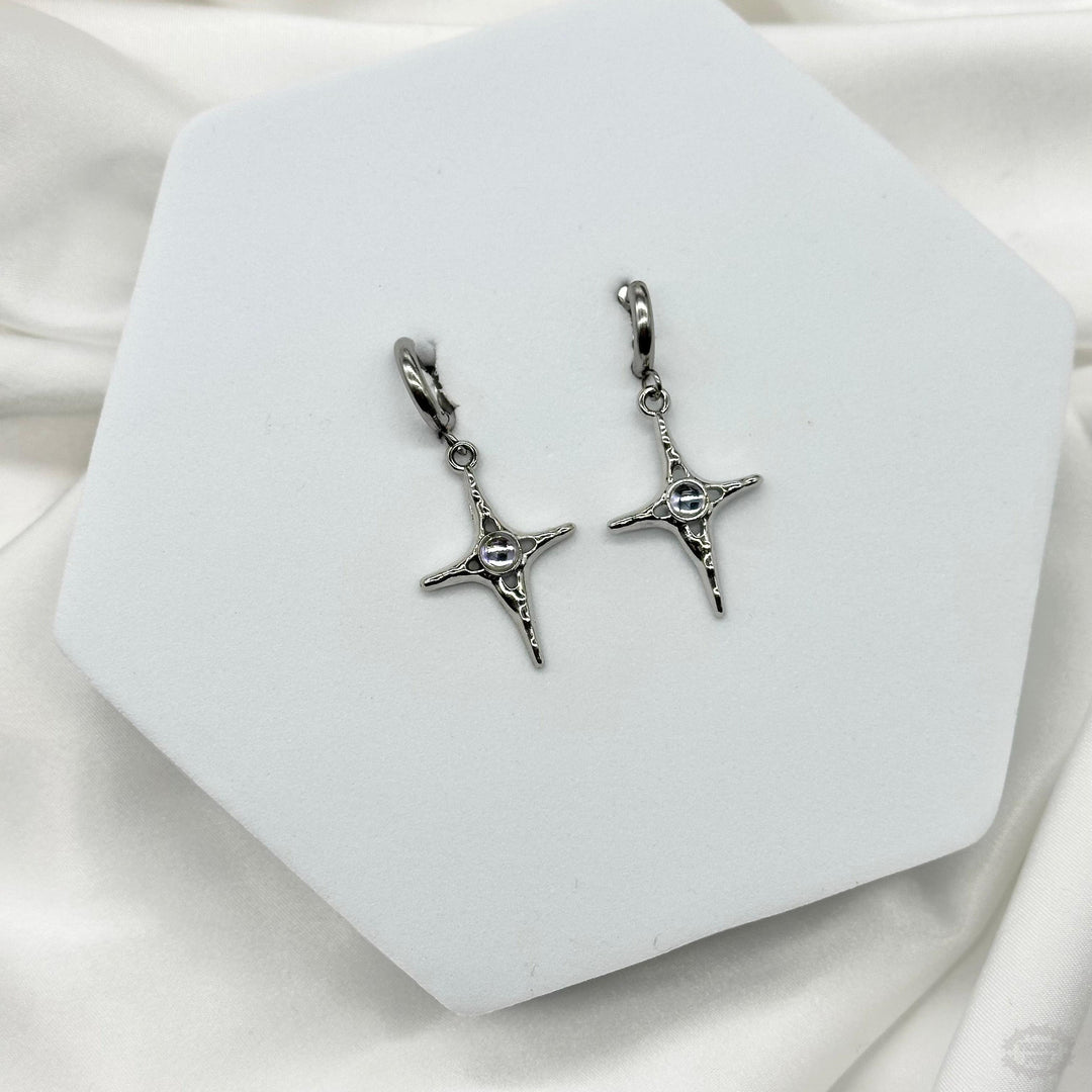 CELESTIAL OPAL STAR HOOP EARRINGS