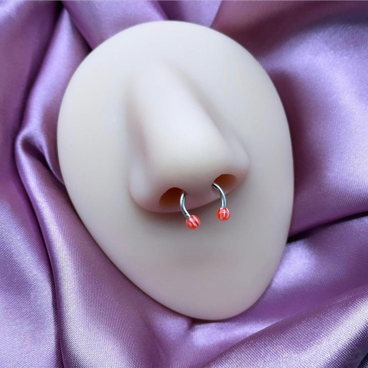 CHECKERBOARD HORSESHOE RING