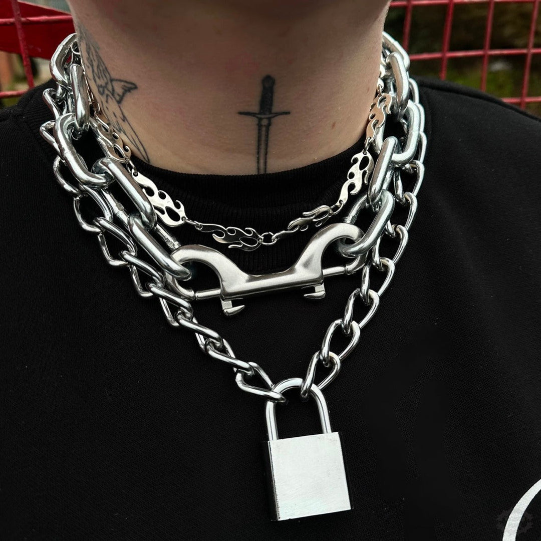 HEAVYWEIGHT DOUBLE CLIP NECKLACE