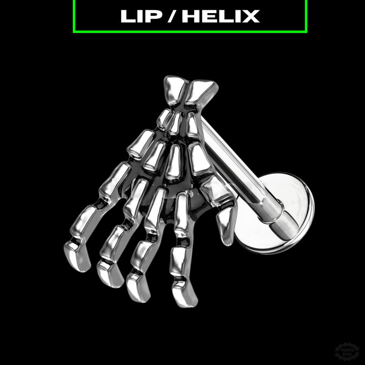 SKULL HAND FLAT BACK BARBELL