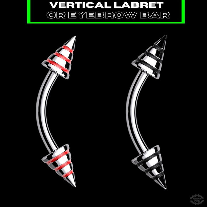 STRIPED CURVED EYEBROW BAR