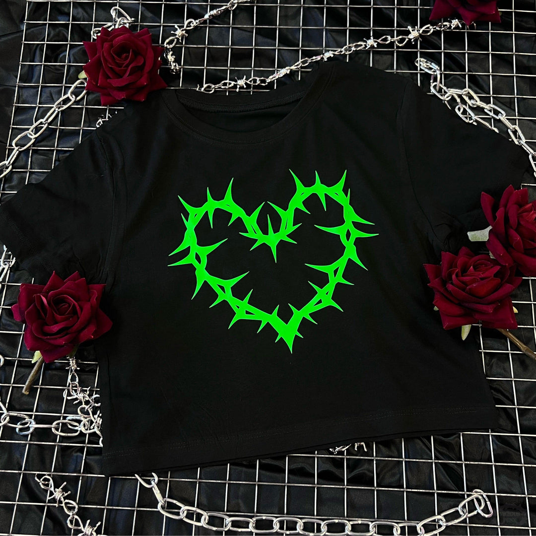 SPIKEY HEART CROPPED TOP