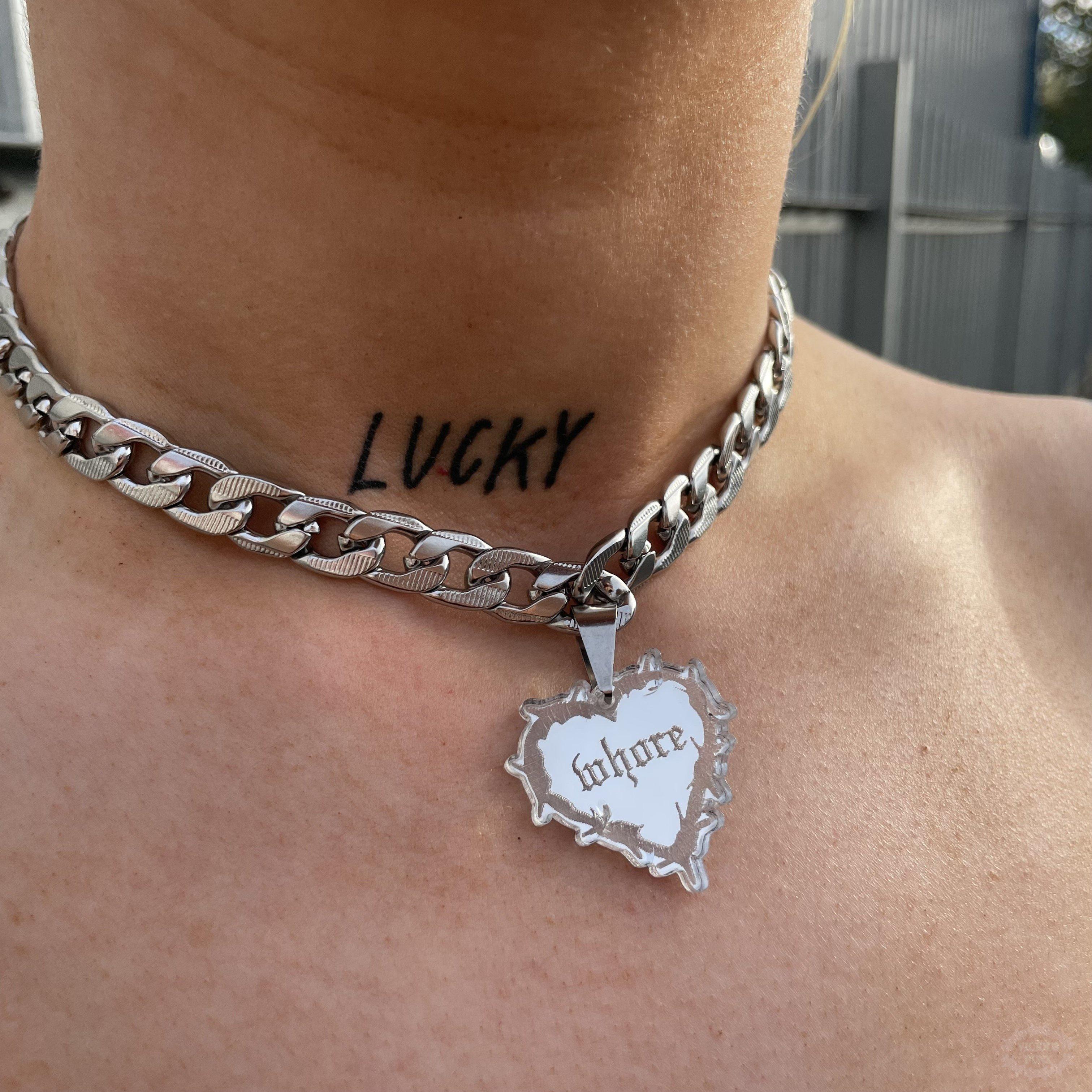 CHUNKY BARBED HEART CHOKER NECKLACE - CUSTOMISABLE-Vicious Punx-Vicious Punx