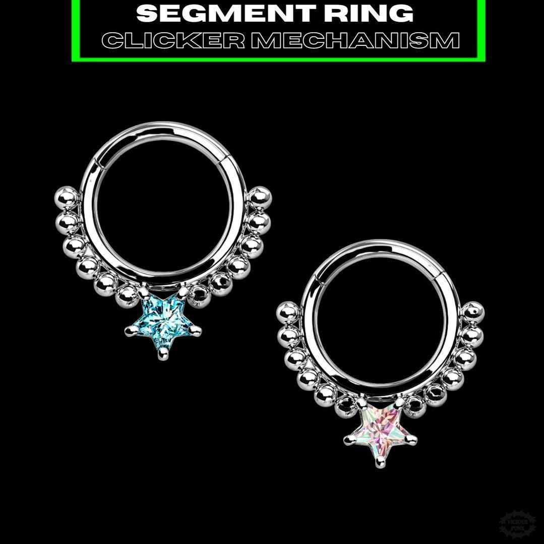 STAR & BEAD CLICKER RING-Vicious Punx-Vicious Punx