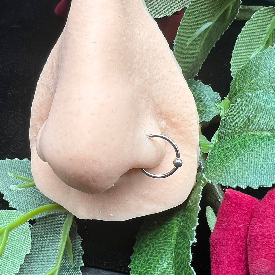BENDABLE TITANIUM BALL NOSE RING