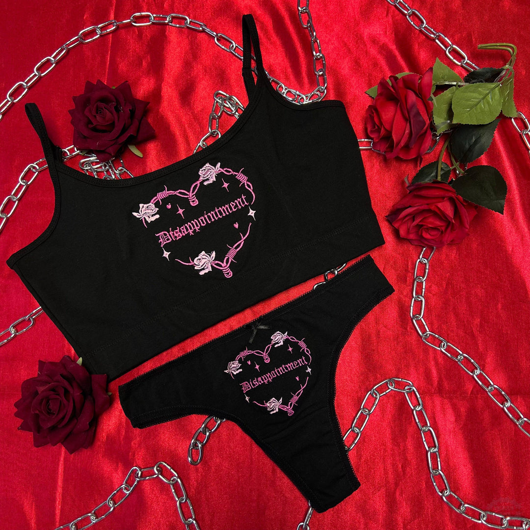 DISAPPOINTMENT EMBROIDERED UNDERWEAR SET - VARIOUS OPTIONS