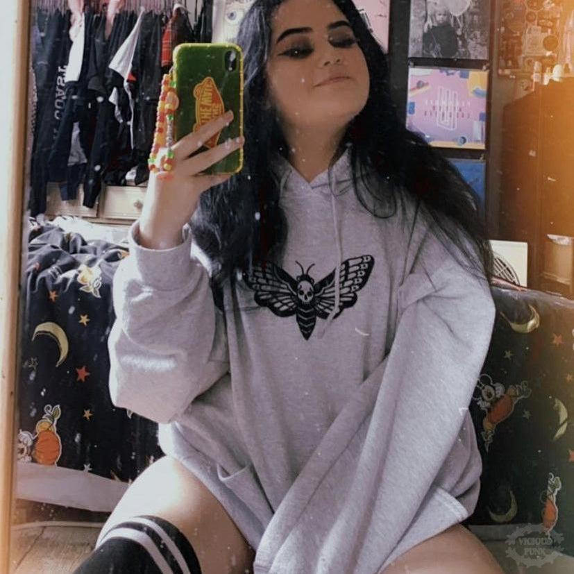 DEATH HEAD MOTH HOODED SWEATSHIRT