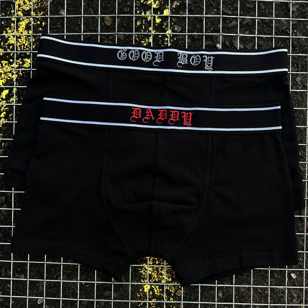 EMBROIDERED SLOGAN BOXER