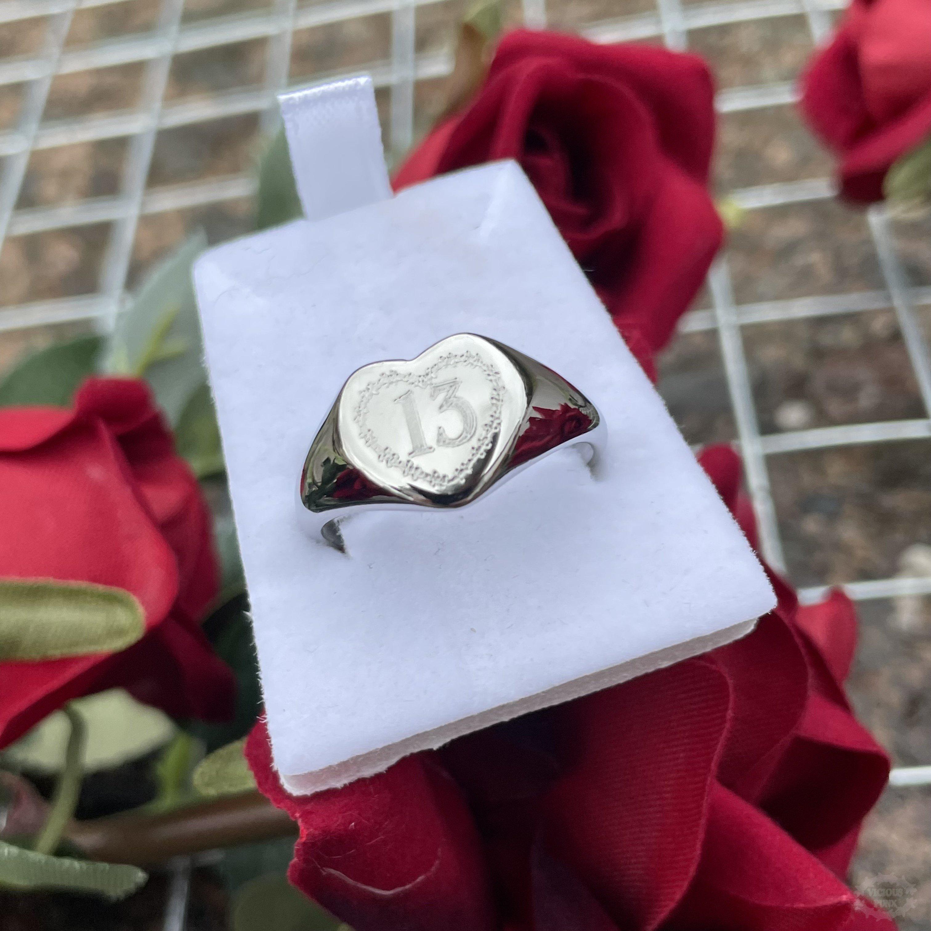 13 BARBED WIRE HEART RING