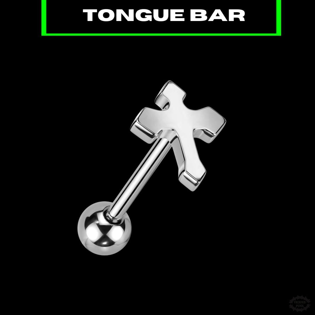 GOTHIC CROSS TONGUE BAR