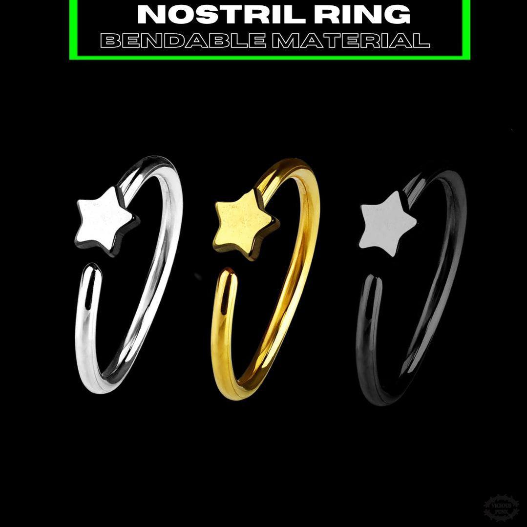 Star hoop hot sale nose ring