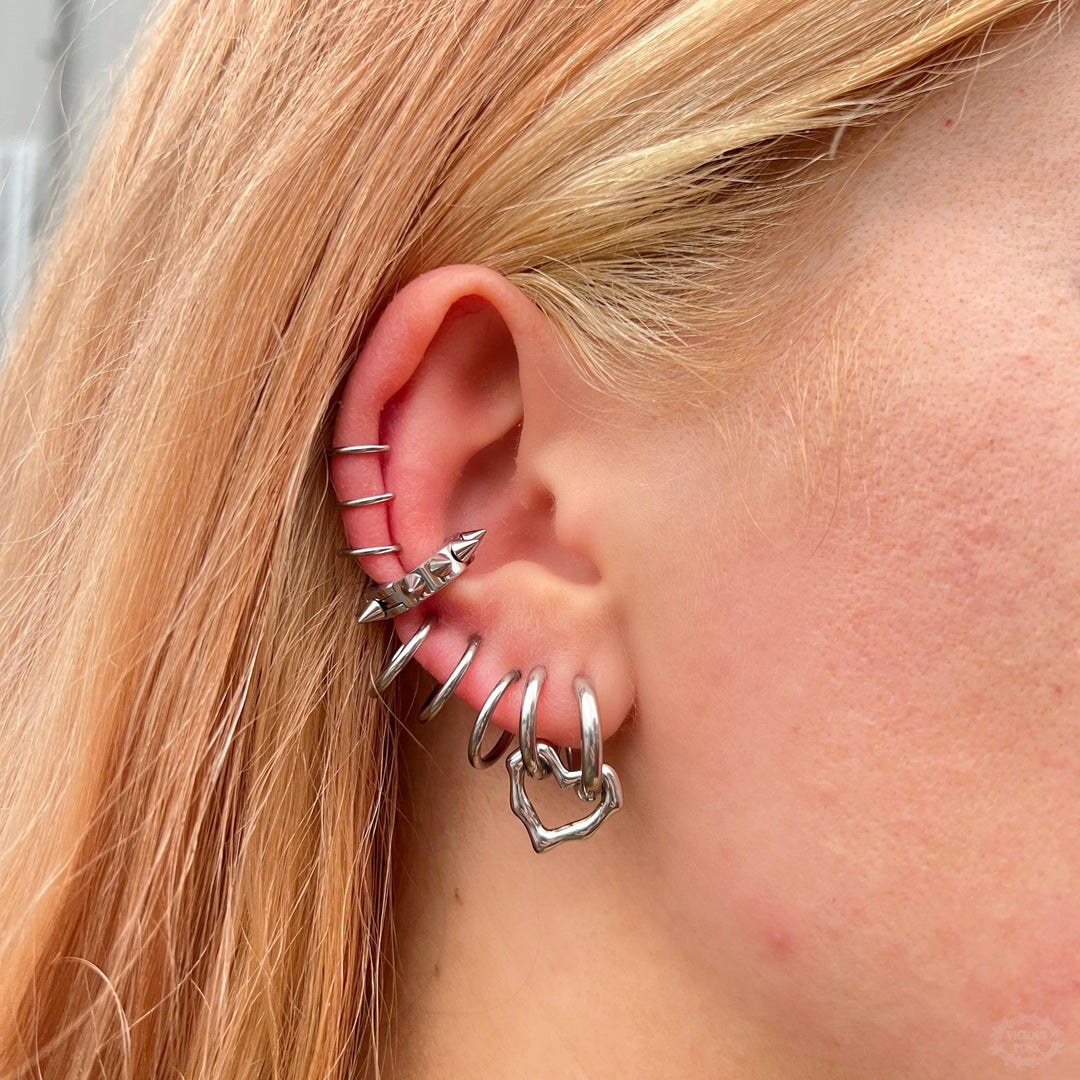 DOUBLE HOOP HEART EARRING
