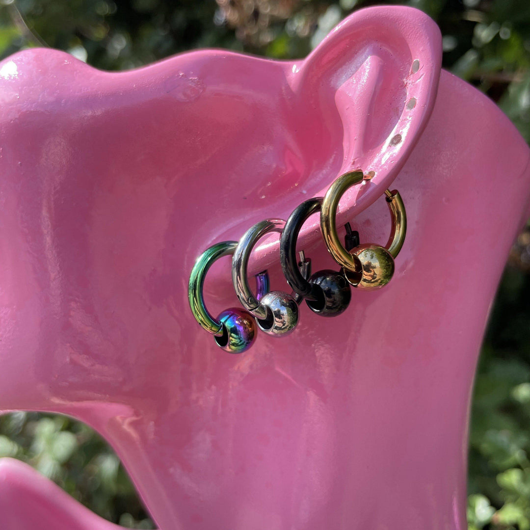 CHUNKY BALL HOOP EARRINGS