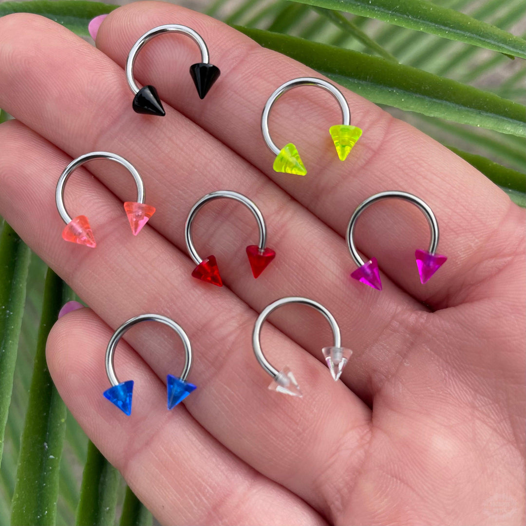 ACRYLIC SPIKED CONE SEPTUM PIERCING