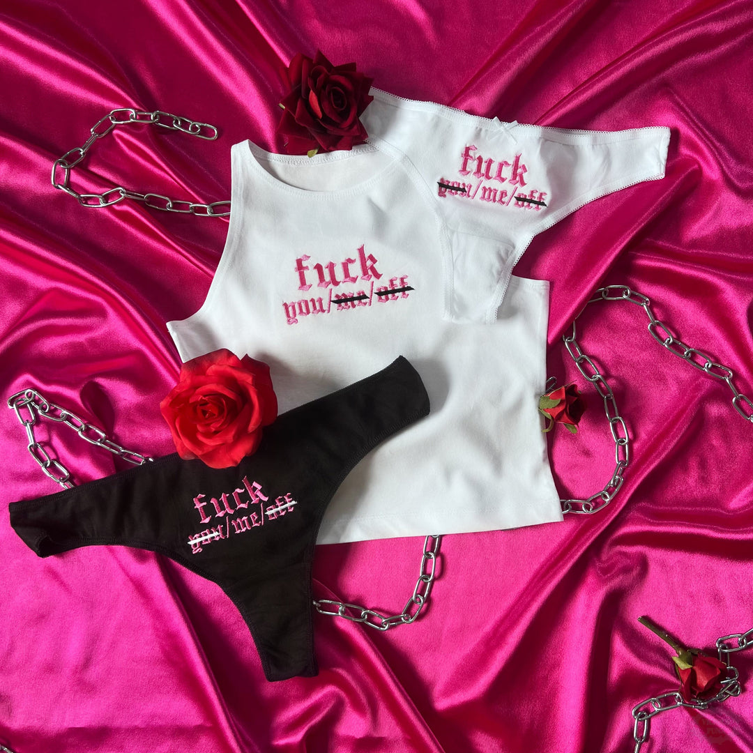 F*CK YOU / ME / OFF EMBROIDERED SET