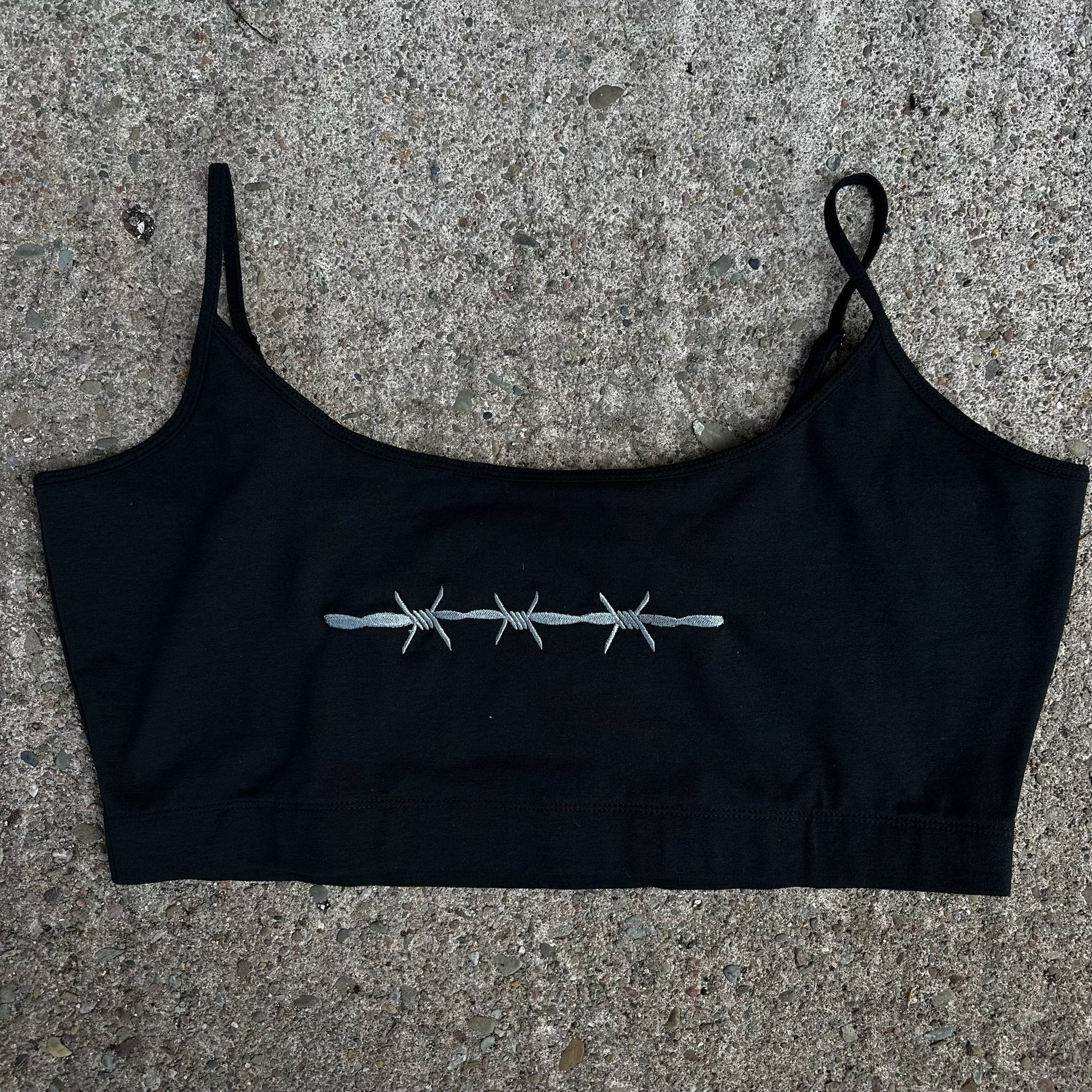 Sample Sale - Barbed Wire Embroidered Cami Bralet - 2XL (145)