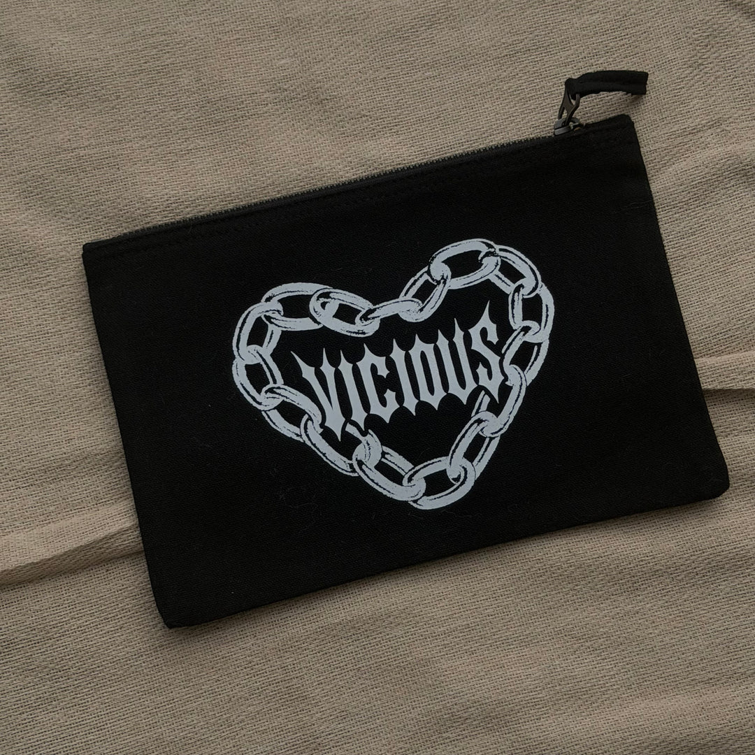 SAMPLE SALE - VICIOUS HEART ZIP POUCH