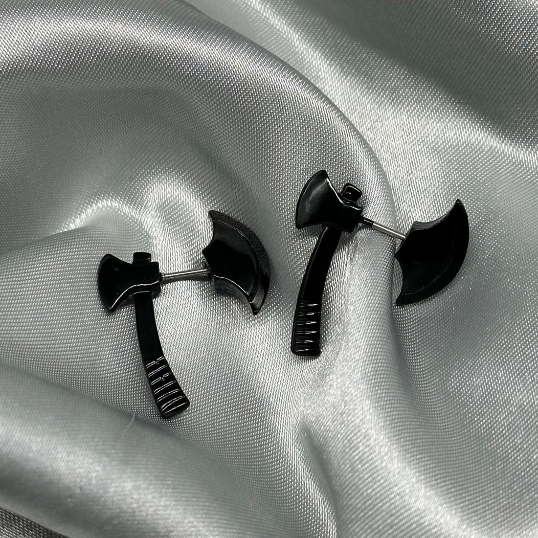 SALE - BLACK AXE EARRINGS