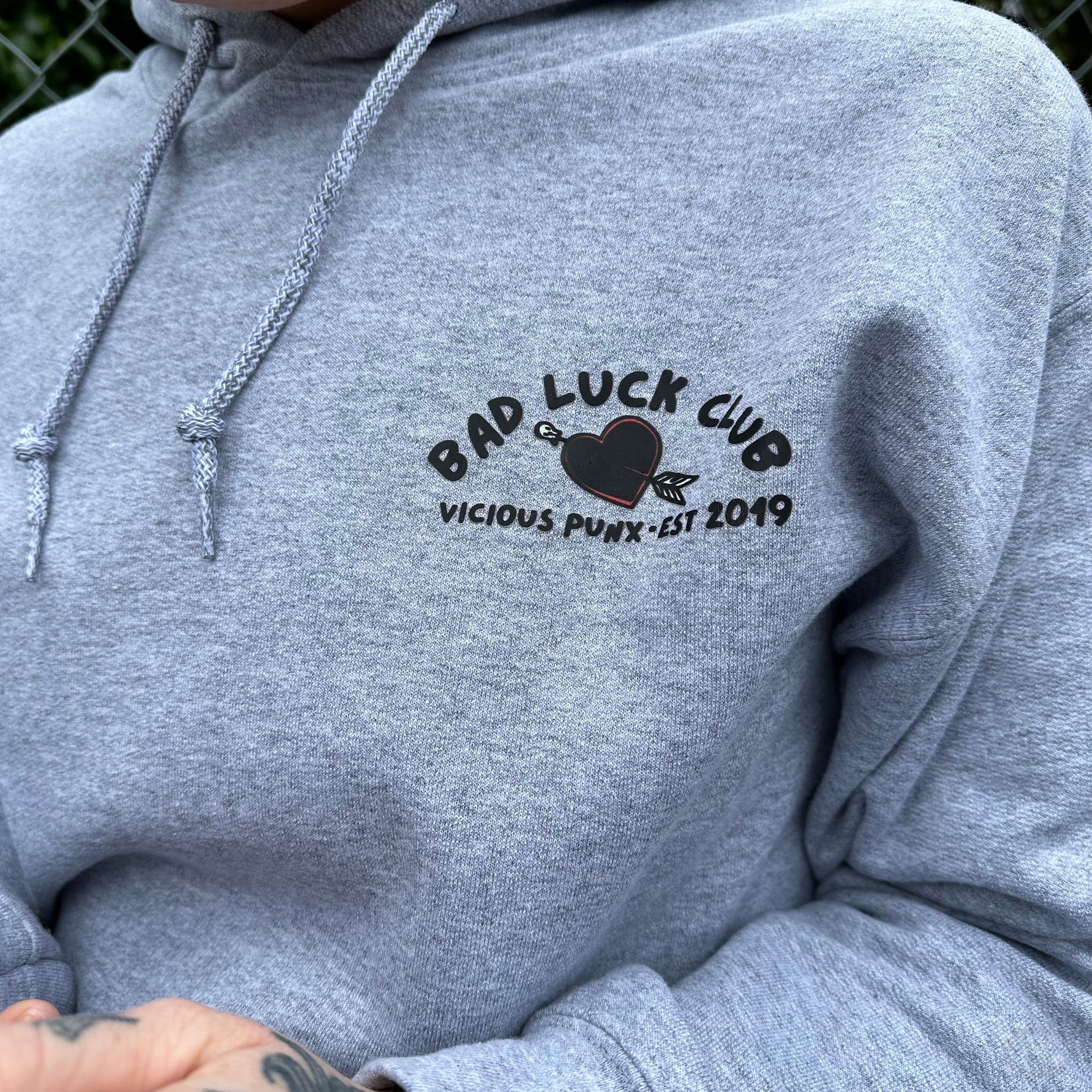 BAD LUCK CLUB TATTOO HOODIE - VARIOUS COLOURS