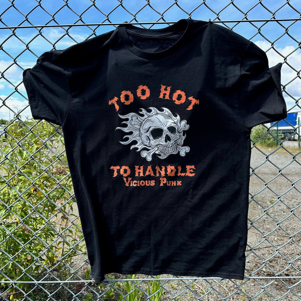 TOO HOT TO HANDLE SKULL T-SHIRT-Vicious Punx-Vicious Punx