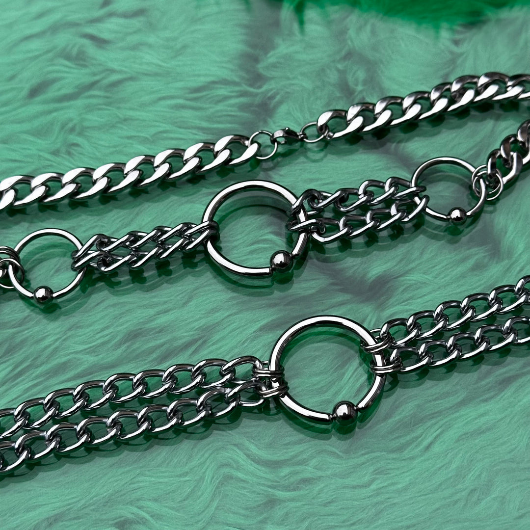 BOUND STEEL CHAIN CHOKER NECKLACE