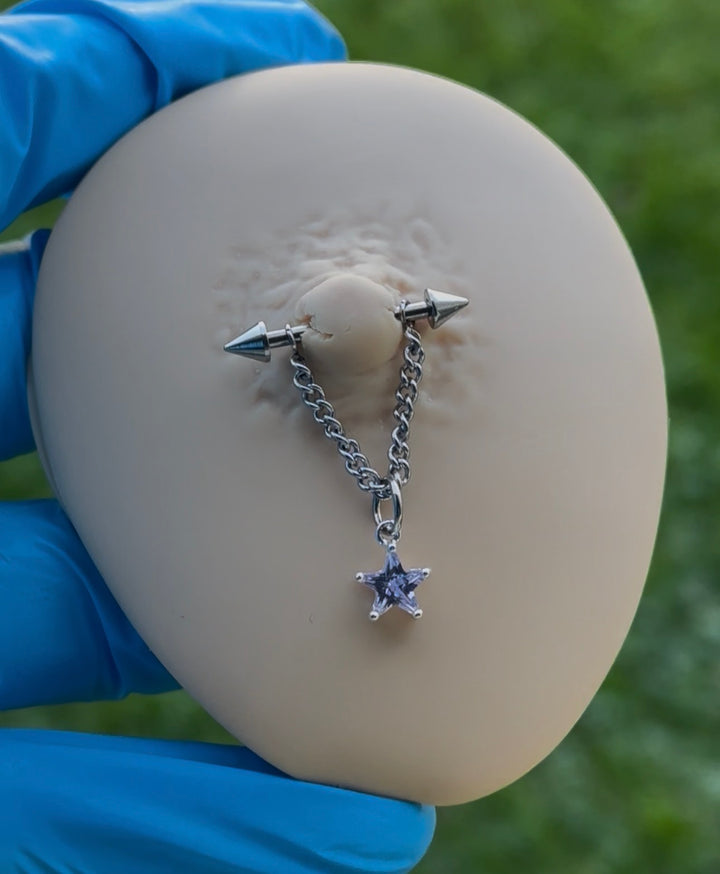 SPIKED STAR NIPPLE BAR
