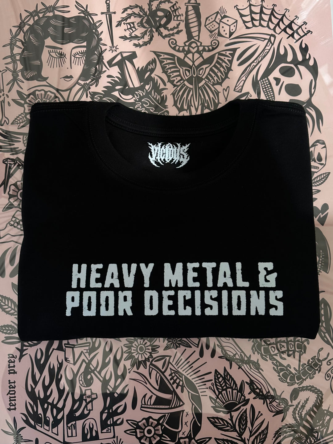 HEAVY METAL & POOR DECISIONS CROPPED TOP
