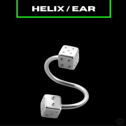 DICE SPIRAL EAR / HELIX BAR-Vicious Punx-Vicious Punx