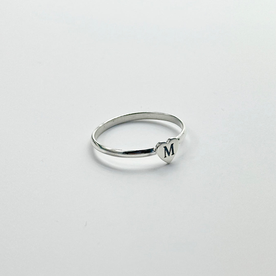 INITAL HEART STERLING SLV RING