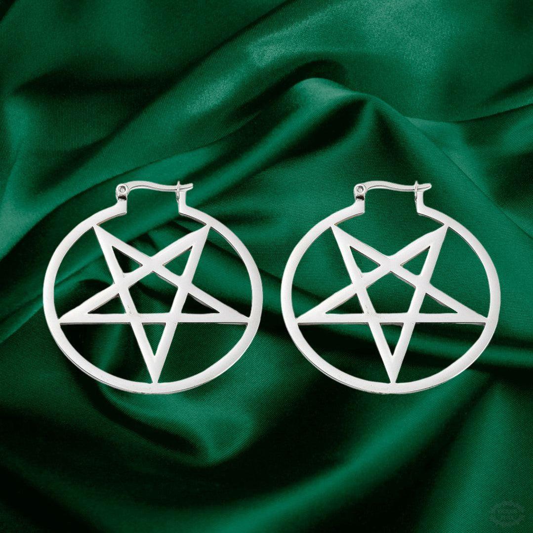 PENTACLE HOOP EARRINGS-Vicious Punx-Vicious Punx