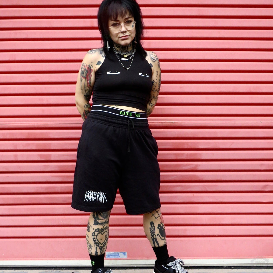 SAFETY PIN VEST TOP-Vicious Punx-Vicious Punx