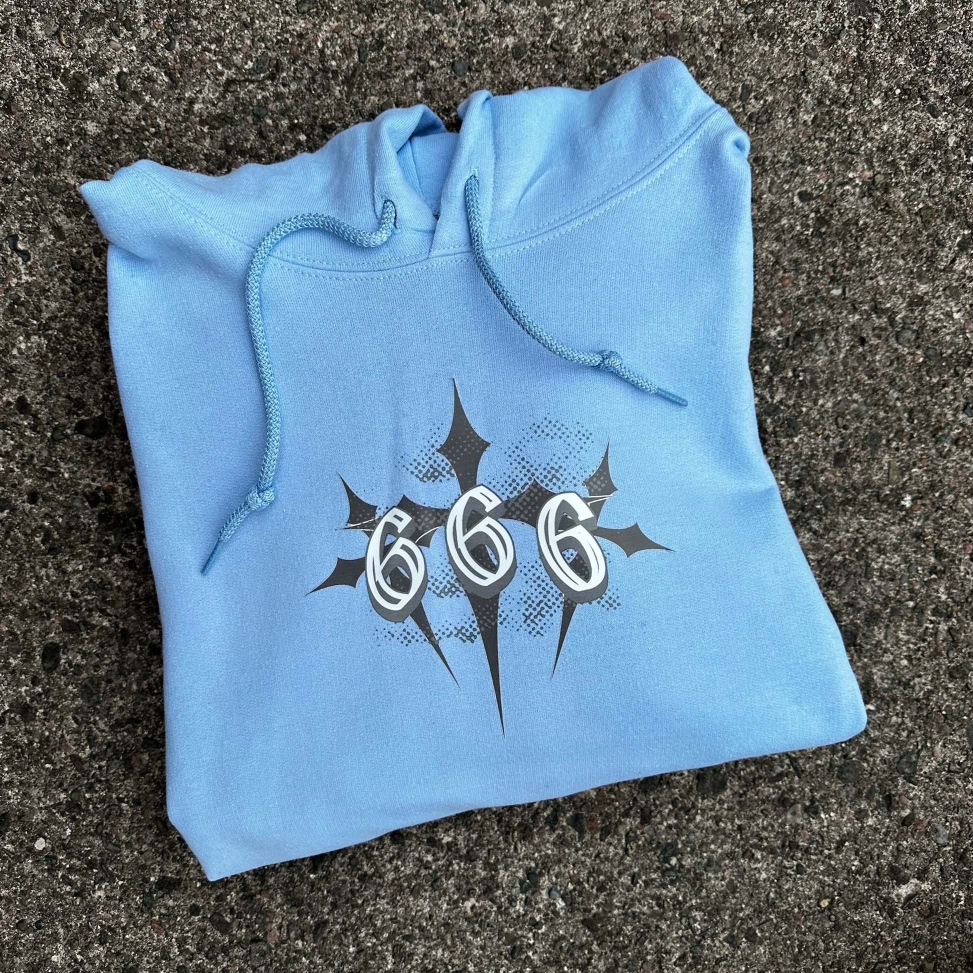 Sample Sale - 666 Crosses Blue Hoodie - Large - (55)