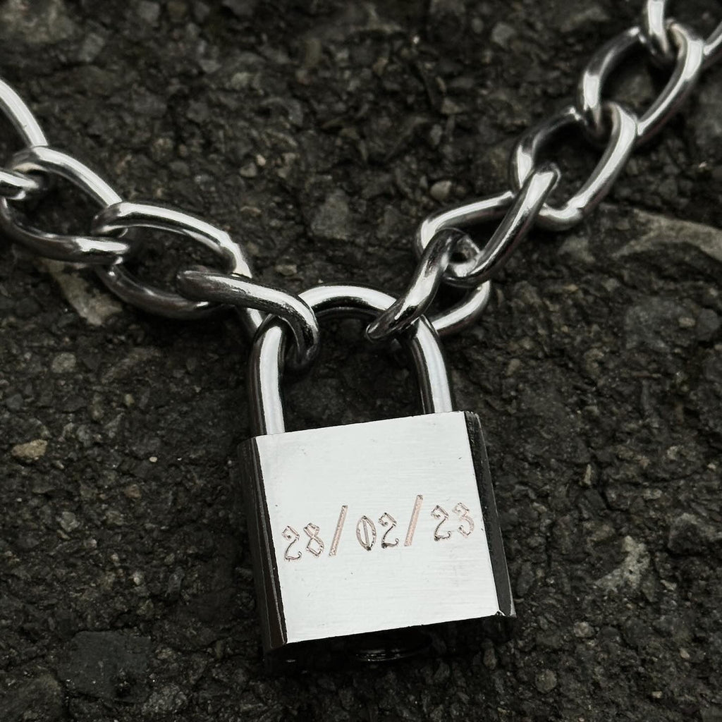 CHUNKY SILVER PADLOCK NECKLACE