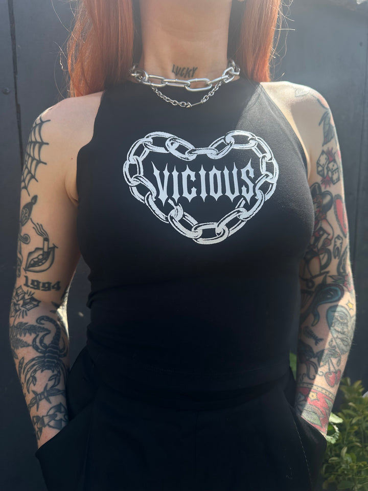 VICIOUS CHAIN HEART VEST TOP