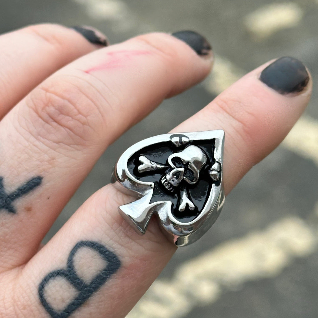 SKULL SPADE CHUNKY RING-Vicious Punx-Vicious Punx