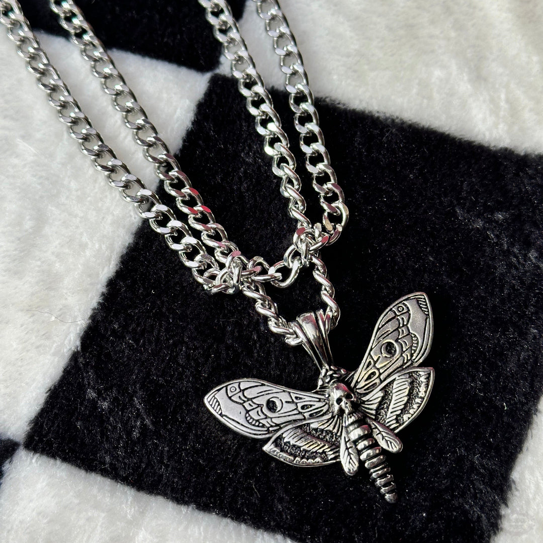 DEATH HEAD MOTH DOUBLE NECKLACE-Vicious Punx-Vicious Punx