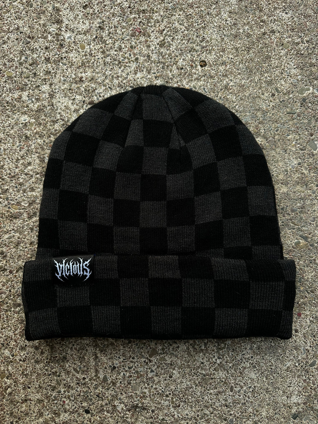 CHECKERBOARD BEANIE HAT