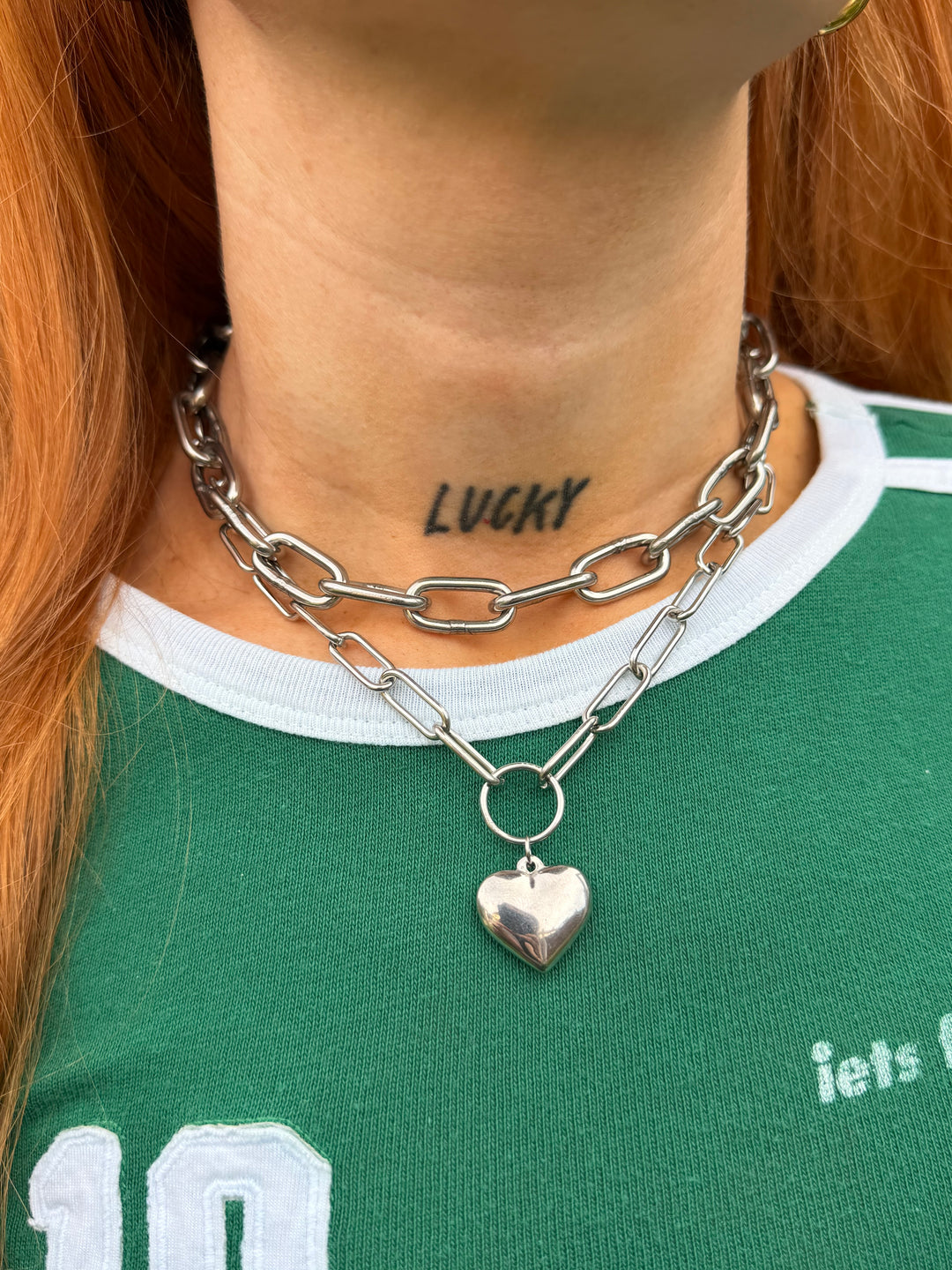 CHUNKY DOUBLE HEART NECKLACE